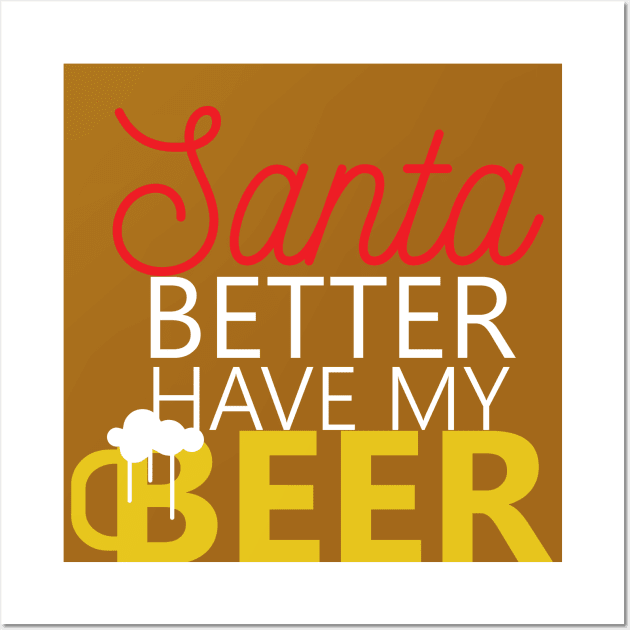 Santa bring beer Wall Art by carolas